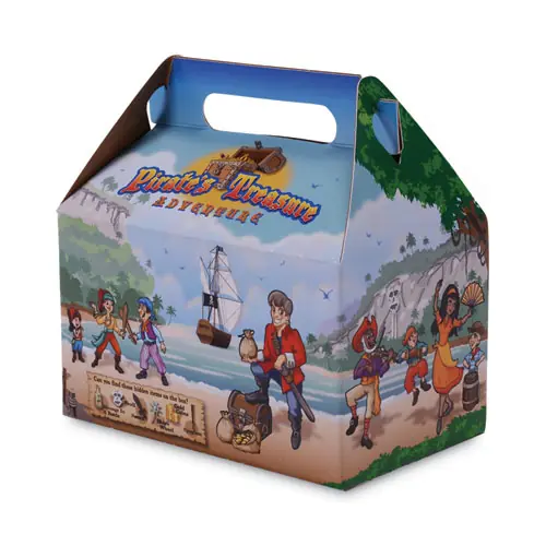 SCT® Pirate Kids' Meal Barn Boxes, Brown, Paper, 96/Carton