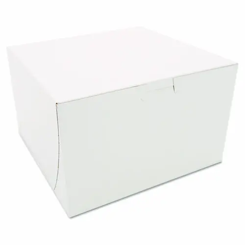 SCT® White One-Piece Non-Window Bakery Boxes, 8 x 8 x 5, White, Paper, 100/Carton