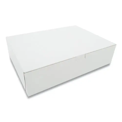 SCT® White One-Piece Non-Window Bakery Boxes, 9 x 3 x 12, White, Paper, 100/Bundle