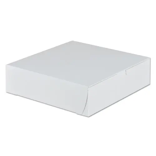 SCT® White One-Piece Non-Window Bakery Boxes, 9 x 9 x 2.5, White, Paper, 250/Carton