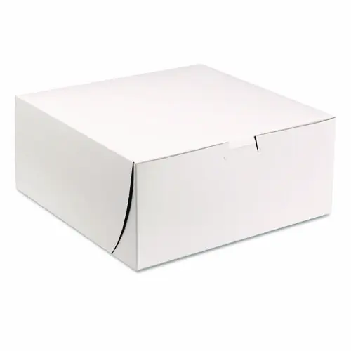 SCT® White One-Piece Non-Window Bakery Boxes, 9 x 9 x 4, White, Paper, 200/Carton