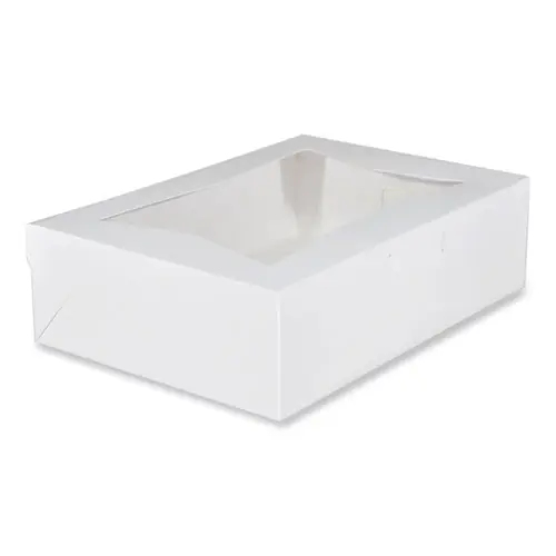 SCT® White Window Bakery Boxes with Tuck-in Lid