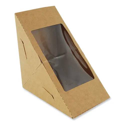 SCT® Window Sandwich Wedge Box with Viewing Window, White, Paper, 2.96" x 4.70", 300/Carton