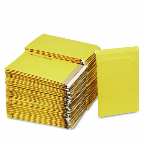 Sealed Air Jiffy Padded Mailer, #5, Paper Padding, Self-Adhesive Closure, 10.5 x 16, Golden Kraft, 100/Carton