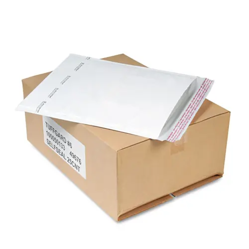 Sealed Air Jiffy TuffGard Self-Seal Cushioned Mailer, #6, 12.5 x 19, White, 25/Carton