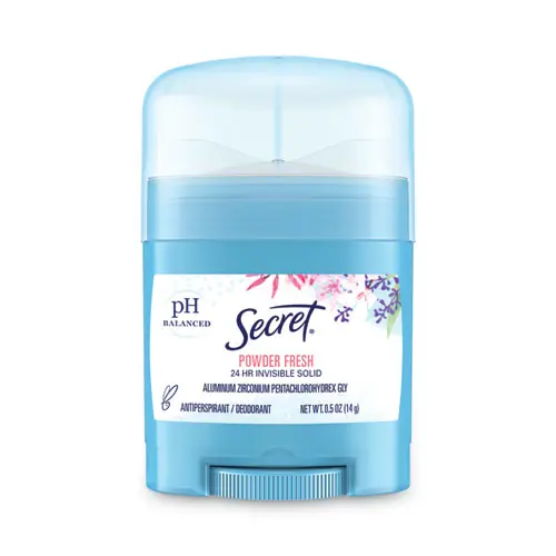 Secret® Invisible Solid Anti-Perspirant and Deodorant, Powder Fresh, 0.5 oz, 24 Sticks/Carton