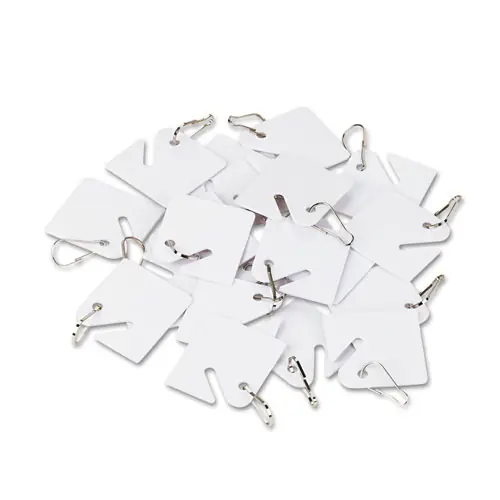 SecurIT® Replacement Slotted Key Cabinet Tags, White, 20/Pack