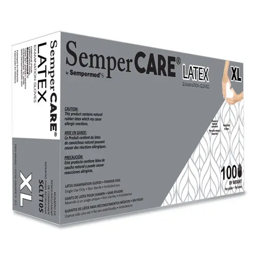 SemperCare® Latex Gloves, Cream, X-Large