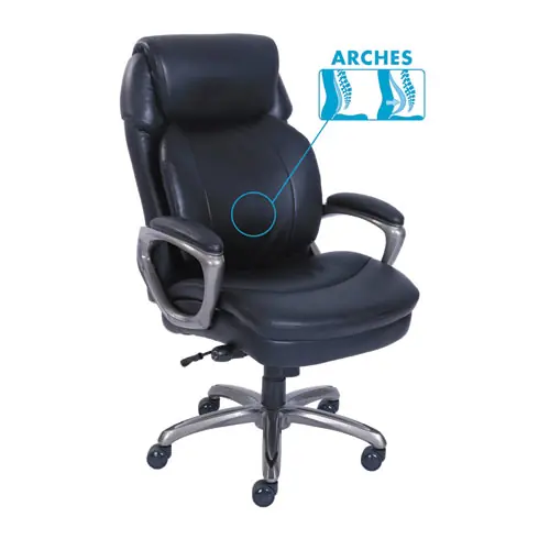 SertaPedic® Cosset High-Back Executive Chair, Black, Supports Up to 275 lb, Adjustable Seat Height