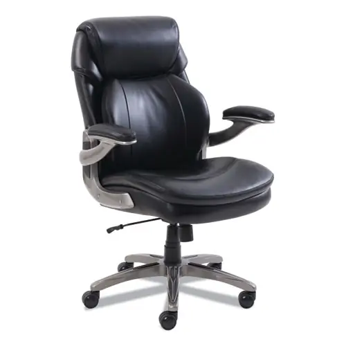 SertaPedic® Cosset Mid-Back Executive Chair, Supports Up to 275 lb, 18.5" to 21.5" Seat Height, Black Seat/Back, Slate Base