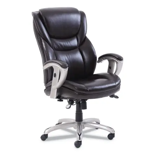 SertaPedic® Emerson Executive Task Chair, Supports Up to 300 lb, Brown, Silver Base