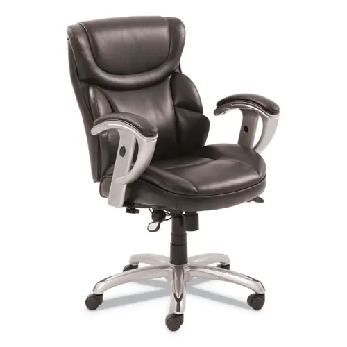 SertaPedic® Emerson Task Chair, Supports Up to 300 lb, Adjustable 18.75"-21.75" Seat Height, Brown with Silver Base