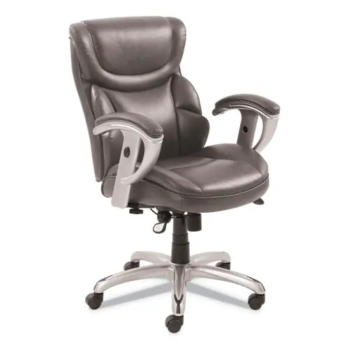 SertaPedic® Emerson Task Chair, Supports Up to 300 lb, 18.75"-21.75" Seat Height, Gray Seat/Back, Silver Base