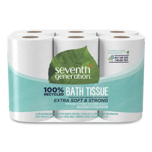 Seventh Generation® 100% Recycled Bathroom Tissue, Septic Safe, 2-Ply, White, 12/Pack