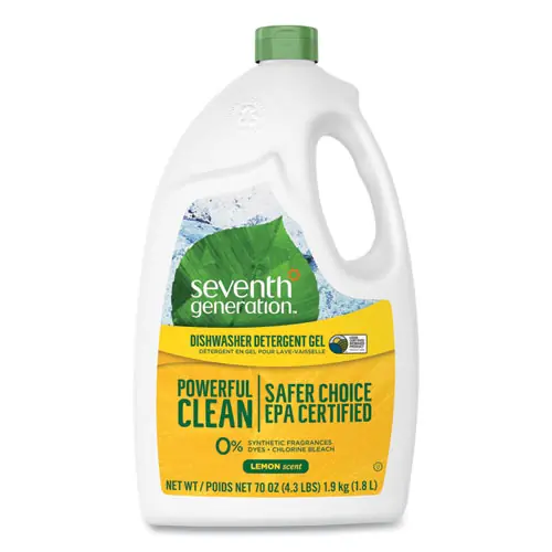 Seventh Generation® Natural Automatic Dishwasher Gel, Lemon, Jumbo 70 oz Bottle, 6/CT