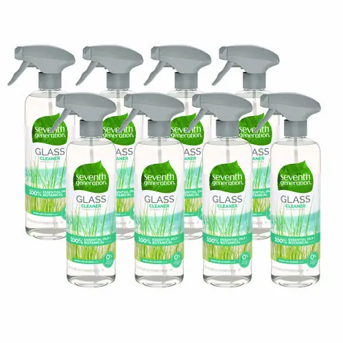 Seventh Generation® Natural Glass and Surface Cleaner, Sparkling Seaside, 23 oz Trigger Spray Bottle, 8/Carton