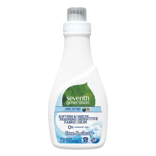 Seventh Generation® Natural Liquid Fabric Softener, Free and Clear/Unscented, 32 oz Bottle