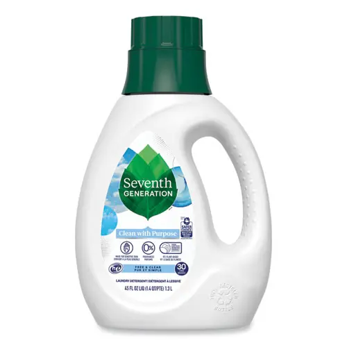 Seventh Generation® Natural Liquid Laundry Detergent, Fragrance Free, 45 oz Bottle, 6/Carton