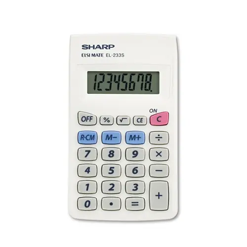 Sharp® EL233SB Pocket Calculator, 8-Digit LCD