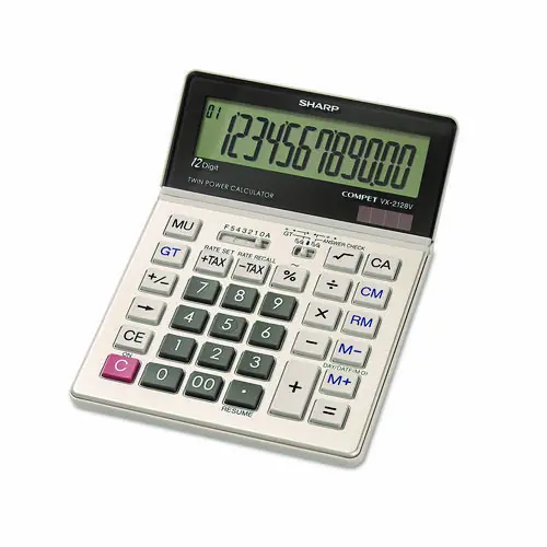 Sharp® VX2128V Commercial Desktop Calculator, 12-Digit LCD