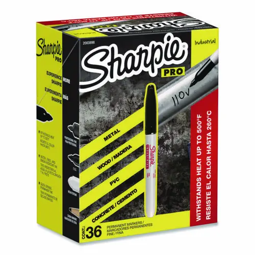 Sharpie® Industrial Permanent Marker Value Pack, Fine Bullet Tip, Black