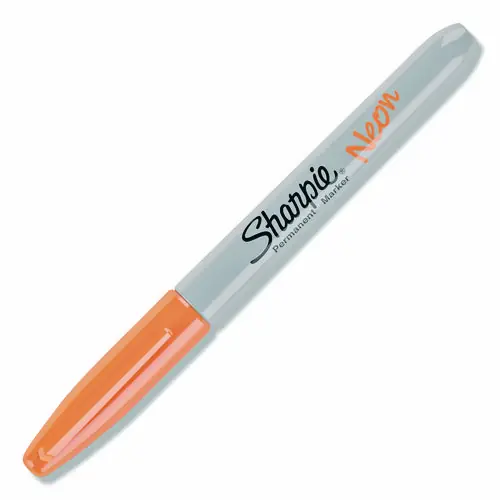Sharpie® Neon Permanent Markers, Fine Bullet Tip, Neon Orange