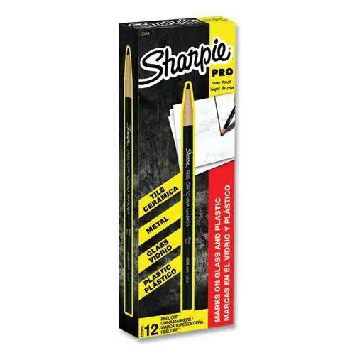 Sharpie® Peel-Off China Markers, Black, Dozen