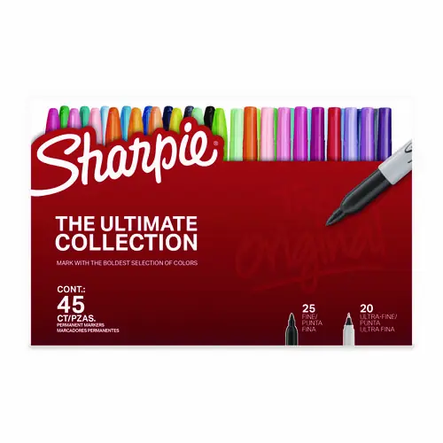 Sharpie® Permanent Markers Ultimate Collection with Cosmic Colors, Assorted Tip Sizes/Assorted Tip Types, Assorted Colors, 45/Pack