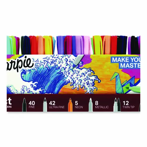Sharpie® Permanent Markers Ultimate Collection Value Pack, Assorted Tip Sizes/Types, Assorted Colors, 115/Set