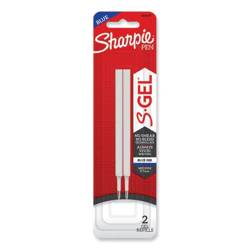 Sharpie® S-Gel™ 0.7 mm Gel Pen Refills, Medium Bullet Tip, Blue Ink, 2/Pack