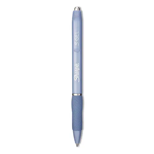 Sharpie® S-Gel™ Fashion Barrel Gel Pen, Retractable, Medium Point, 0.7 mm, Black Ink, Frost Blue Barrel, Dozen
