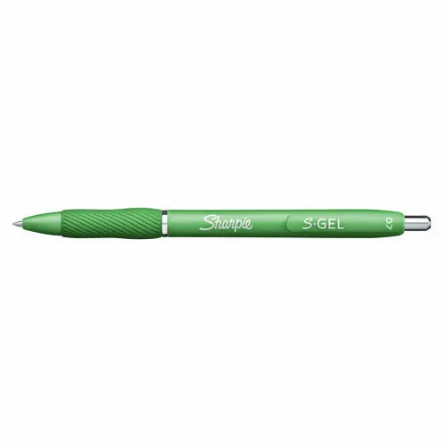 Sharpie® S-Gel™ Fashion Barrel Gel Pen, Retractable, Medium 0.7 mm, Black Ink, Green Barrel, 4/Pack