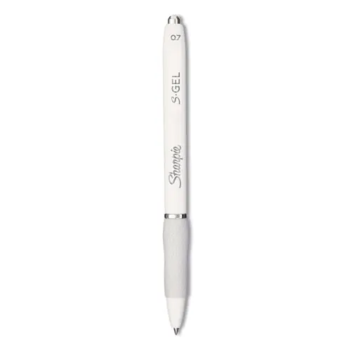 Sharpie® S-Gel™ Fashion Barrel Gel Pen, Retractable, Medium Point, Black Ink, Pearl White Barrel, Dozen