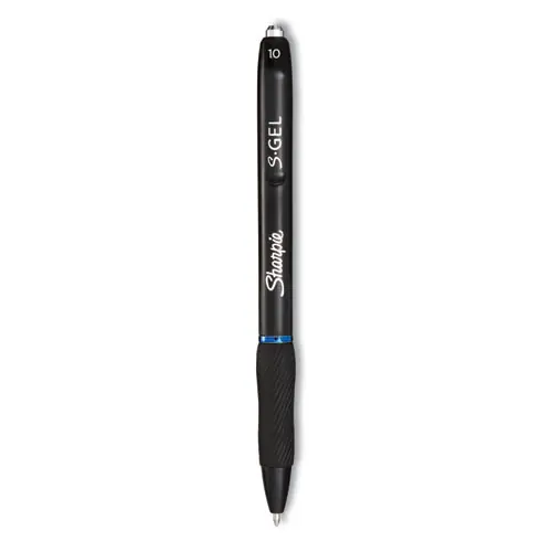 Sharpie® S-Gel™ High-Performance Gel Pen, Retractable, Bold 1 mm, Blue Ink, Black Barrel, 36/Pack