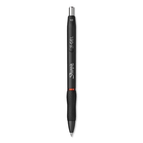 Sharpie® S-Gel™ High-Performance Gel Pen, Retractable, Bold 1 mm, Red Ink, Black Barrel, Dozen