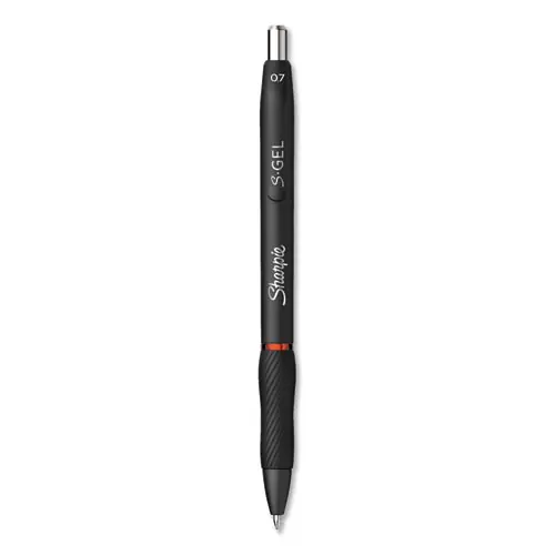 Sharpie® S-Gel™ High-Performance Gel Pen, Retractable, Medium Point (0.7 mm), Red Ink, Black Barrel, Dozen