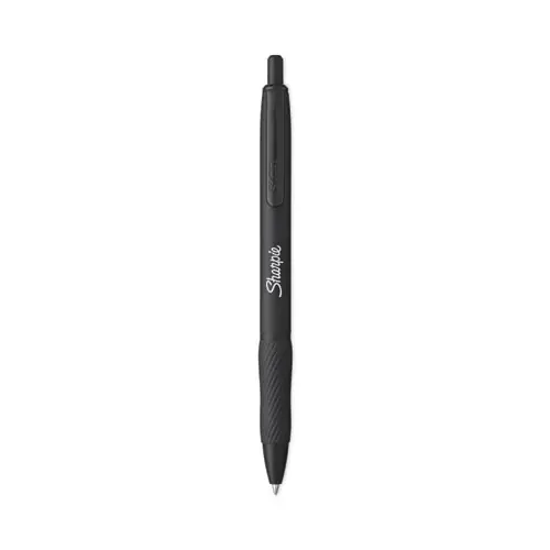 Sharpie® S-Gel™ Premium Metal Barrel Gel Pen, Retractable, Medium Point, 0.7 mm, Black Ink, Black Barrel, 4/Pack