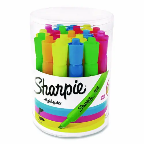 Sharpie® Smear Guard Tank Highlighters, Assorted Ink, Chisel Tip, Assorted Barrel, 20/Pack