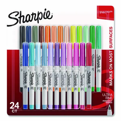 Sharpie® Ultra Fine Tip Permanent Marker, Assorted Colors, 24/Pack