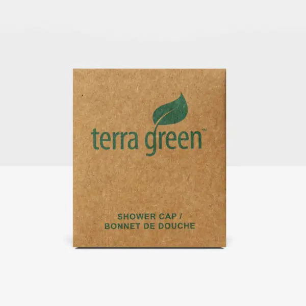 Shower Cap – Terra Green, Recycled Box, Case of 250