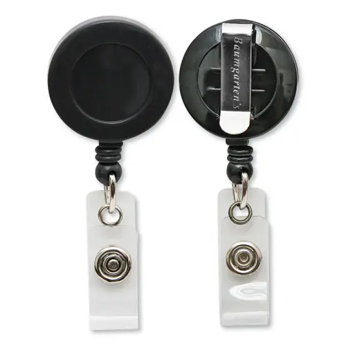 SICURIX® ID Card Reel with Belt Clip, 30" Extension, Black