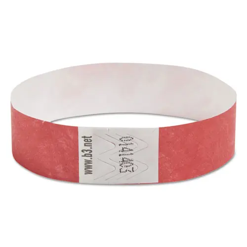 SICURIX® Security Wristbands, Sequentially Numbered, Red, 100/Pack