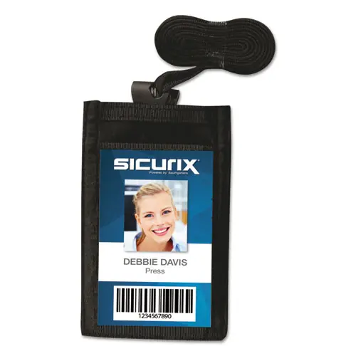 SICURIX® Sicurix ID Neck Pouch, Vertical, 3" x 4.75", Black