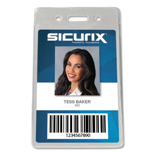 SICURIX® Sicurix Proximity Badge Holder, Vertical, Clear, 50/Pack