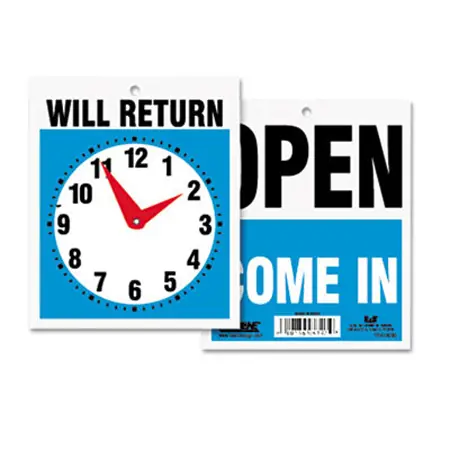 Will Return Sign with Clock