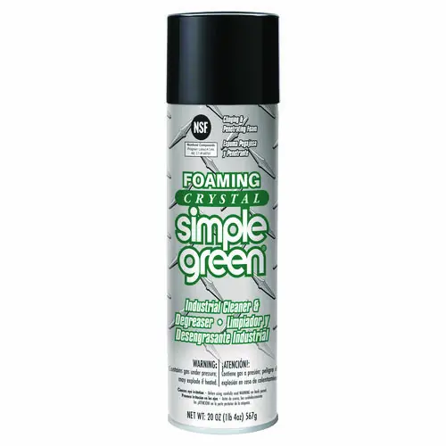 Simple Green® Foaming Crystal Industrial Cleaner and Degreaser, 20 oz Aerosol Can, 12/Carton