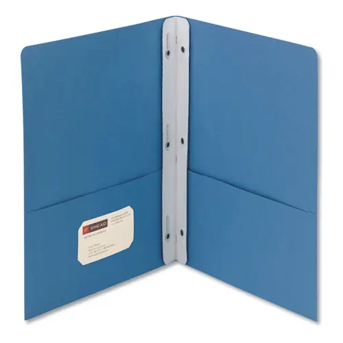 Smead 2-Pocket Folder with Tang Fastener, 0.5" Capacity, 11 x 8.5, Blue, 25/Box