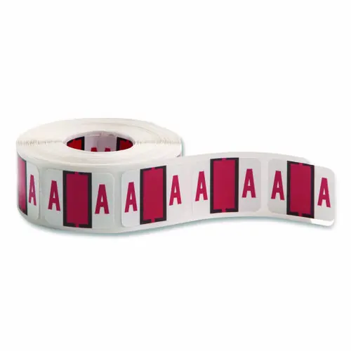 Smead A-Z Color-Coded End Tab Filing Labels, A, 500/Roll