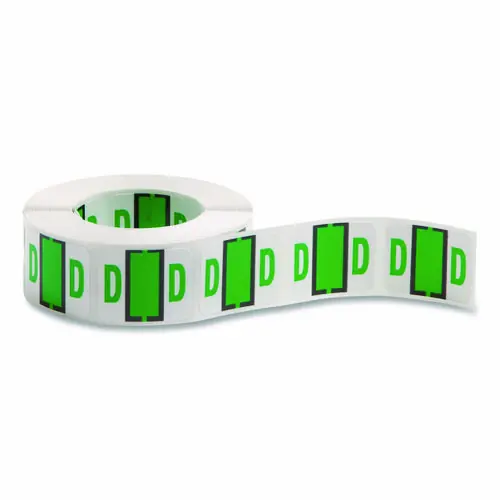 Smead A-Z Color-Coded End Tab Filing Labels, D, 500 Labels/Roll, 1 x 1.25, White