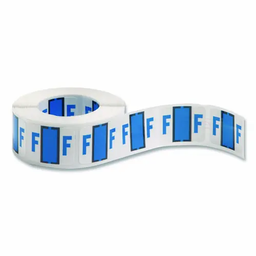 Smead A-Z Color-Coded End Tab Filing Labels, F, 1 x 1.25, White, 500/Roll